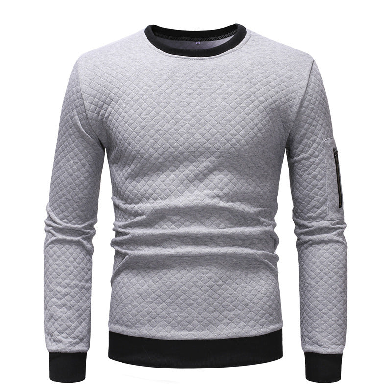 Men's Solid Color Slim Fit Pullover Sweatshirt