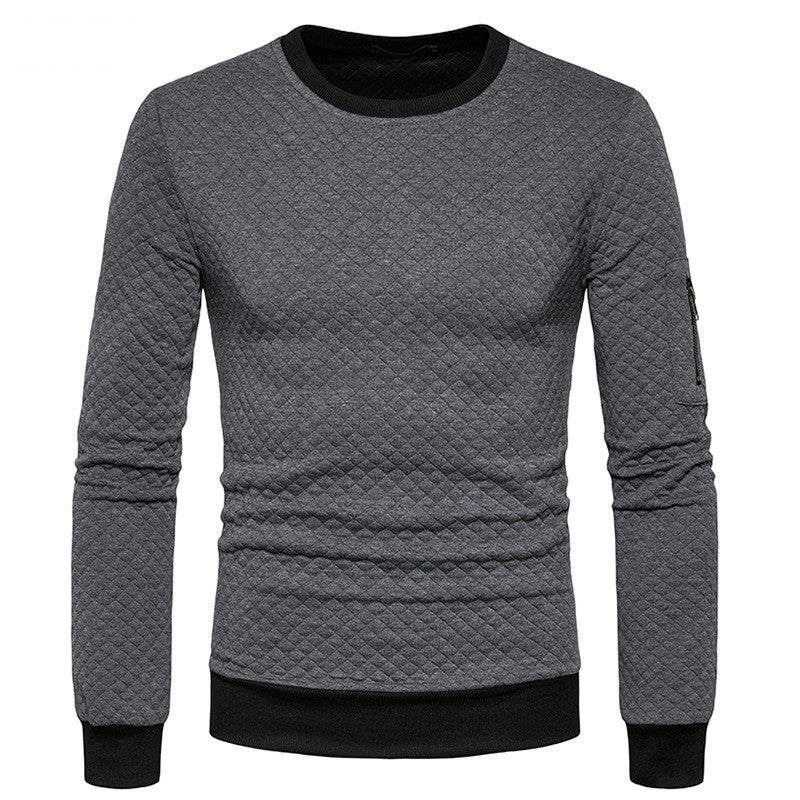 Men's Solid Color Slim Fit Pullover Sweatshirt
