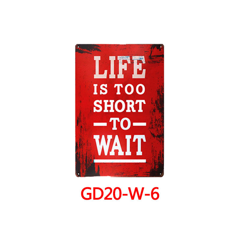Tin painting bar clothing store home wall decoration