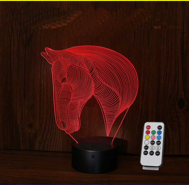 luces de noche LED de cabeza de caballo