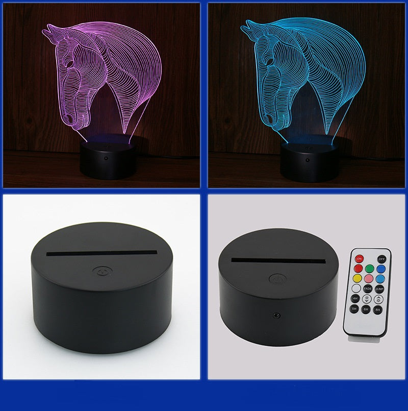 luces de noche LED de cabeza de caballo