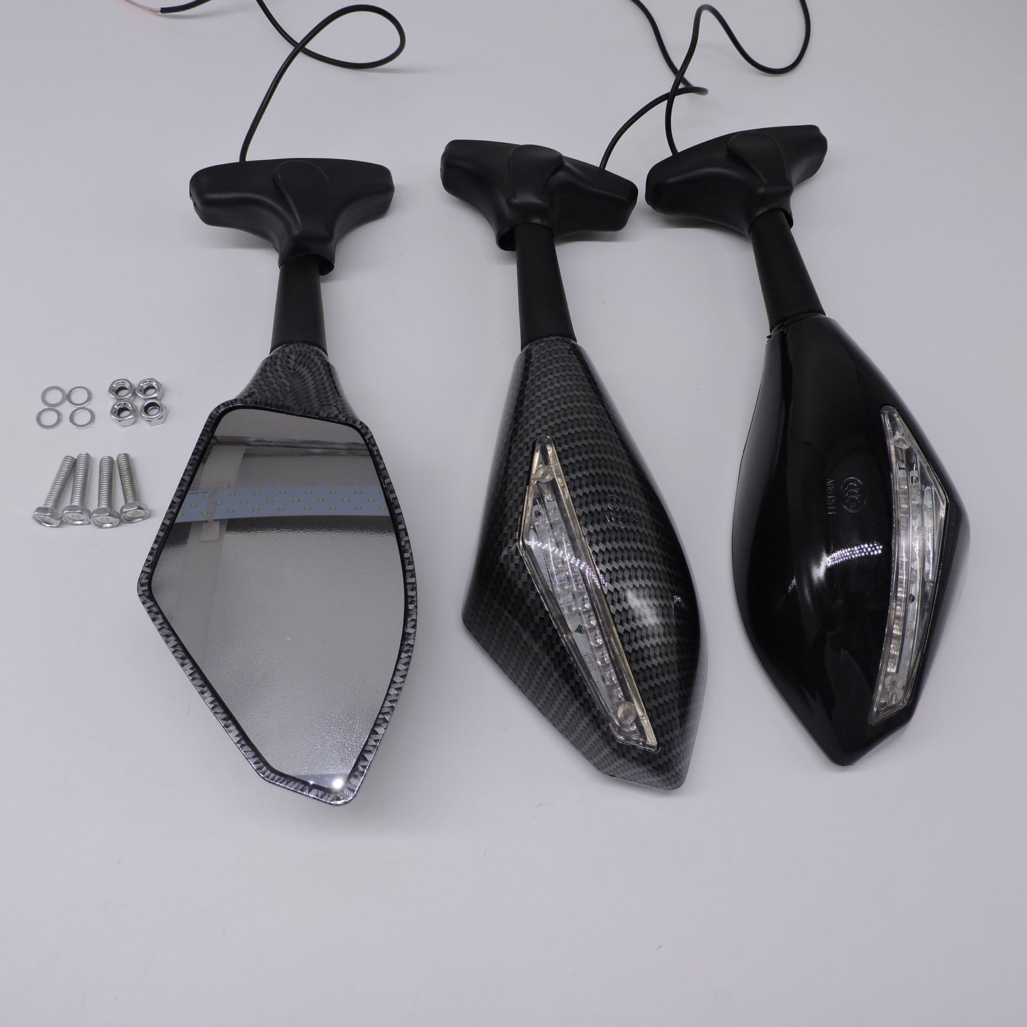 Espejo retrovisor de moto con luces