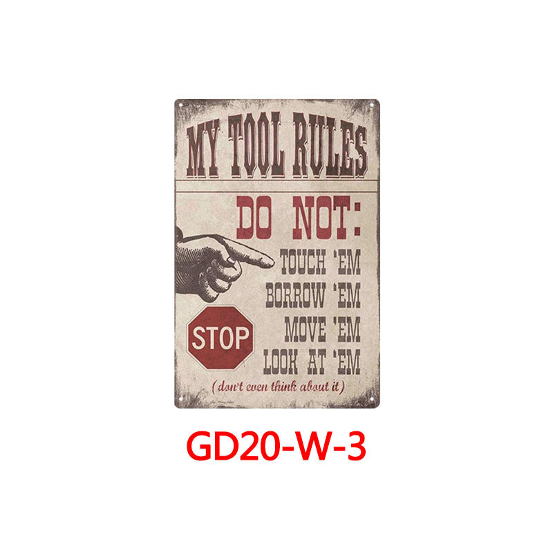Tin painting bar clothing store home wall decoration