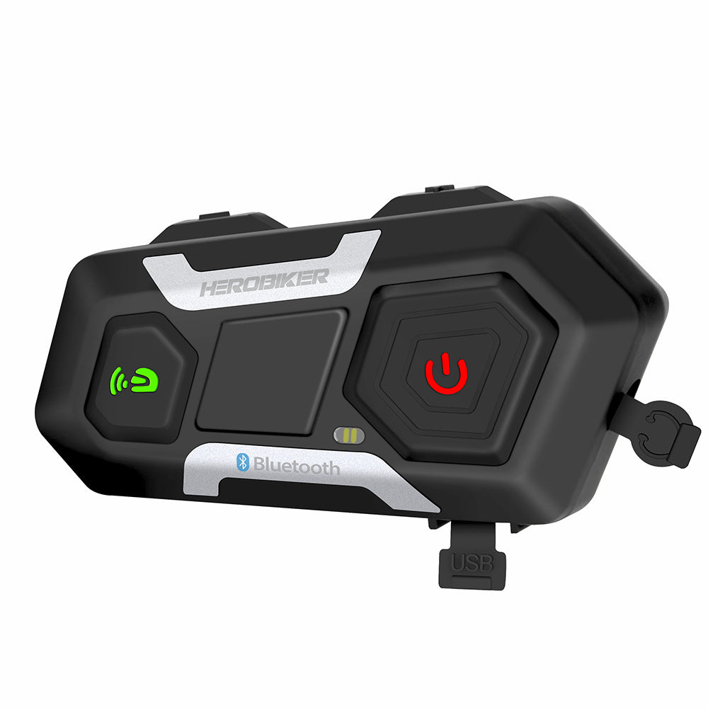 HEROBIKER Motocicleta Intercom Casco Auriculares Casco Altavoz impermeable Interphone Moto Auriculares Inalámbrico Intercomunicador 1200M