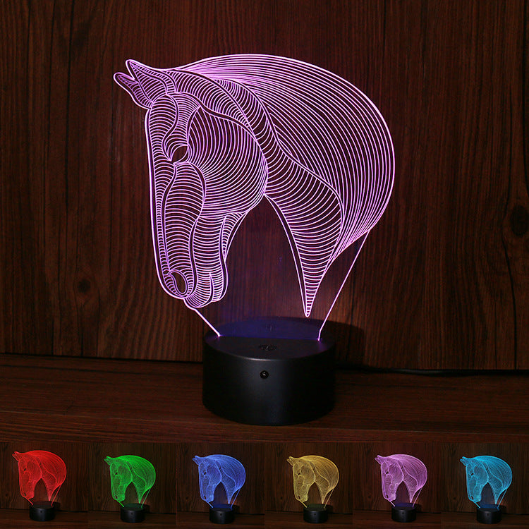 luces de noche LED de cabeza de caballo