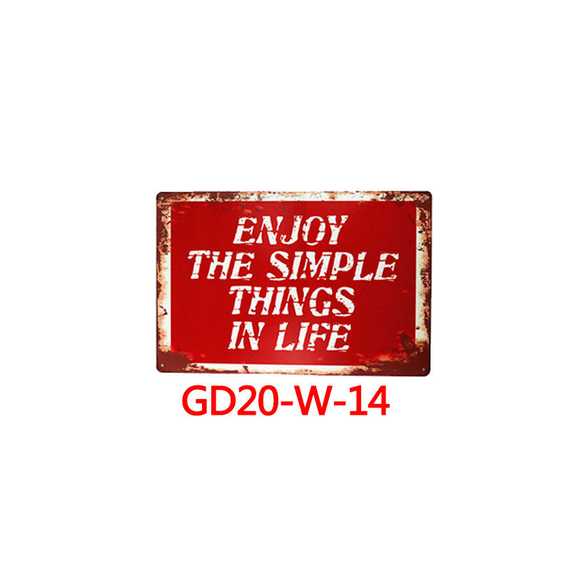 Tin painting bar clothing store home wall decoration