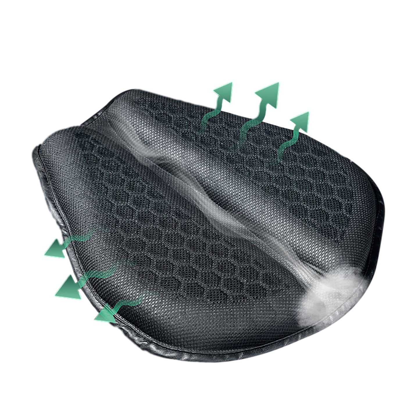 Cojín para motocicleta con absorción de impactos engrosado, resistente al sol y transpirable.