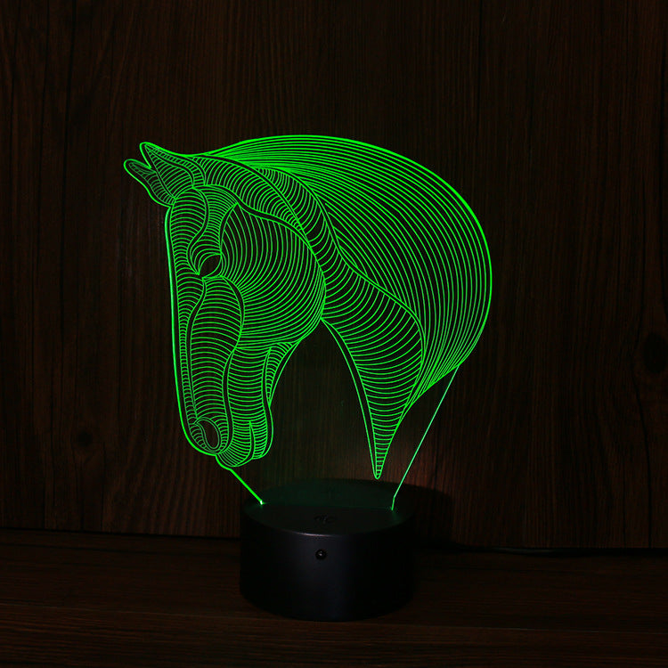 luces de noche LED de cabeza de caballo