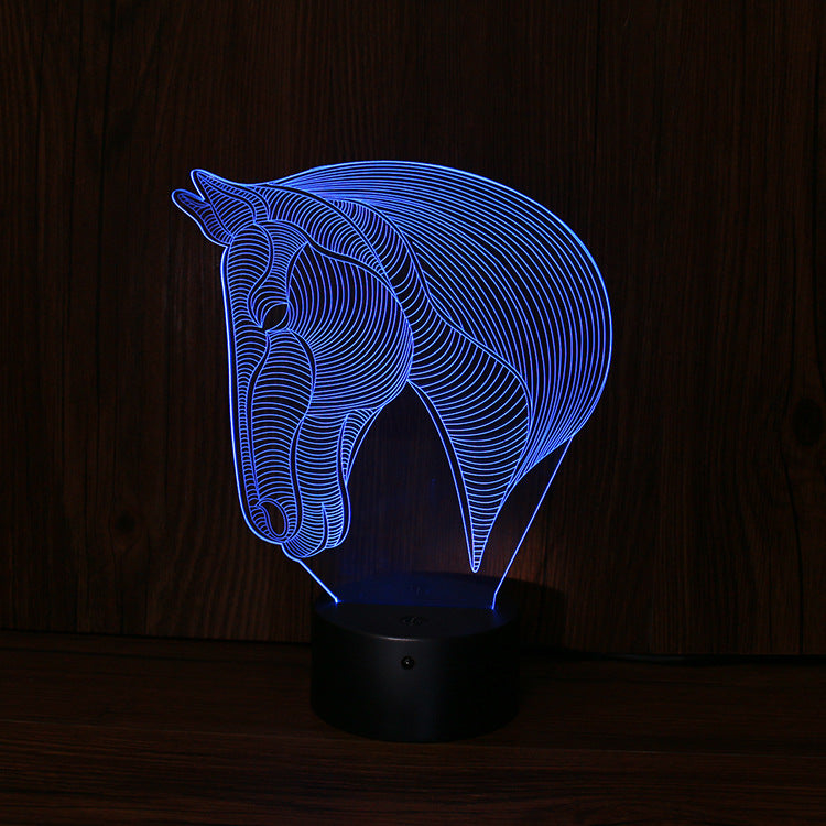 luces de noche LED de cabeza de caballo