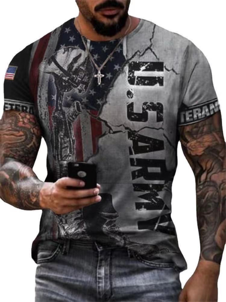 Men's Round Neck Printed Bottoming Shirt T-shirt