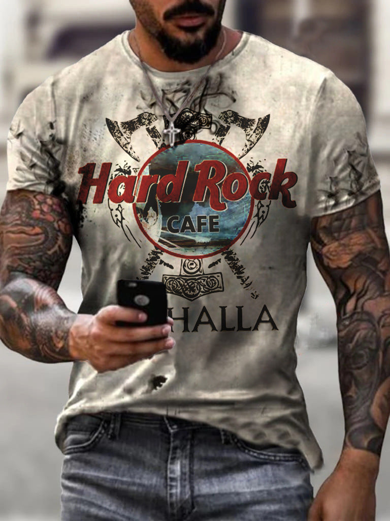 T-shirt 3D Digital Animal Series Printing Street Trendy Men's Clothing Sports Short Sleeve T-shirt Top
