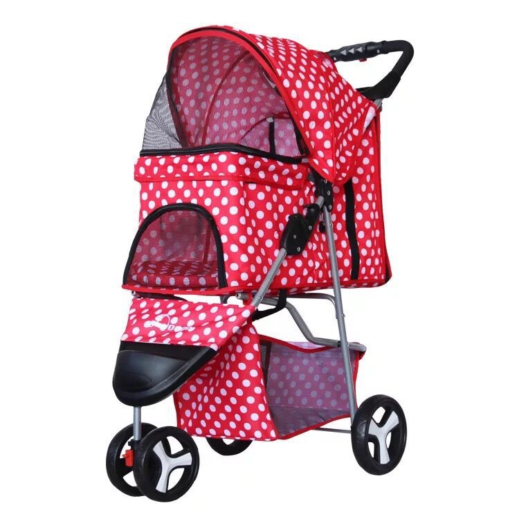 Lightweight Folding Pet Trolley Dogs And Cats Dog Out Stroller Three-wheeled Pet Stroller Dog Out Stroller Supplies