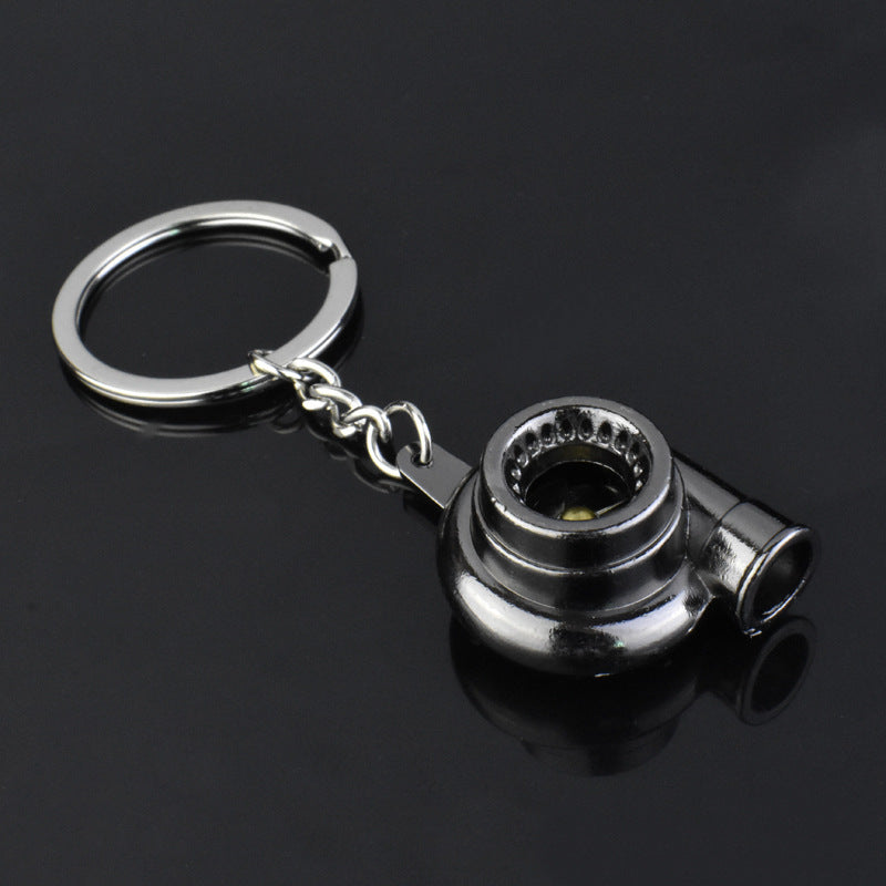 Creative Gift Car Modification Turbocharged Metal Keychain Blower Blower Key Ring Chain Ring Pendant