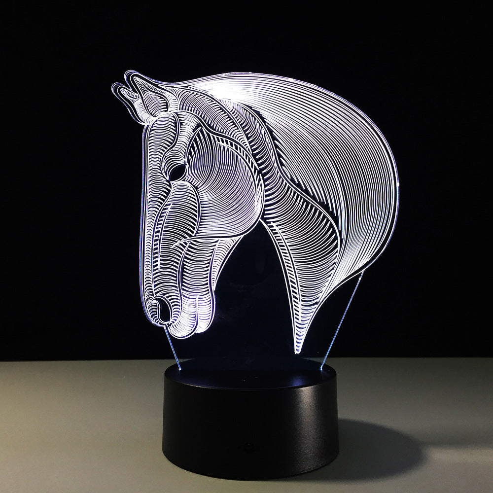 luces de noche LED de cabeza de caballo