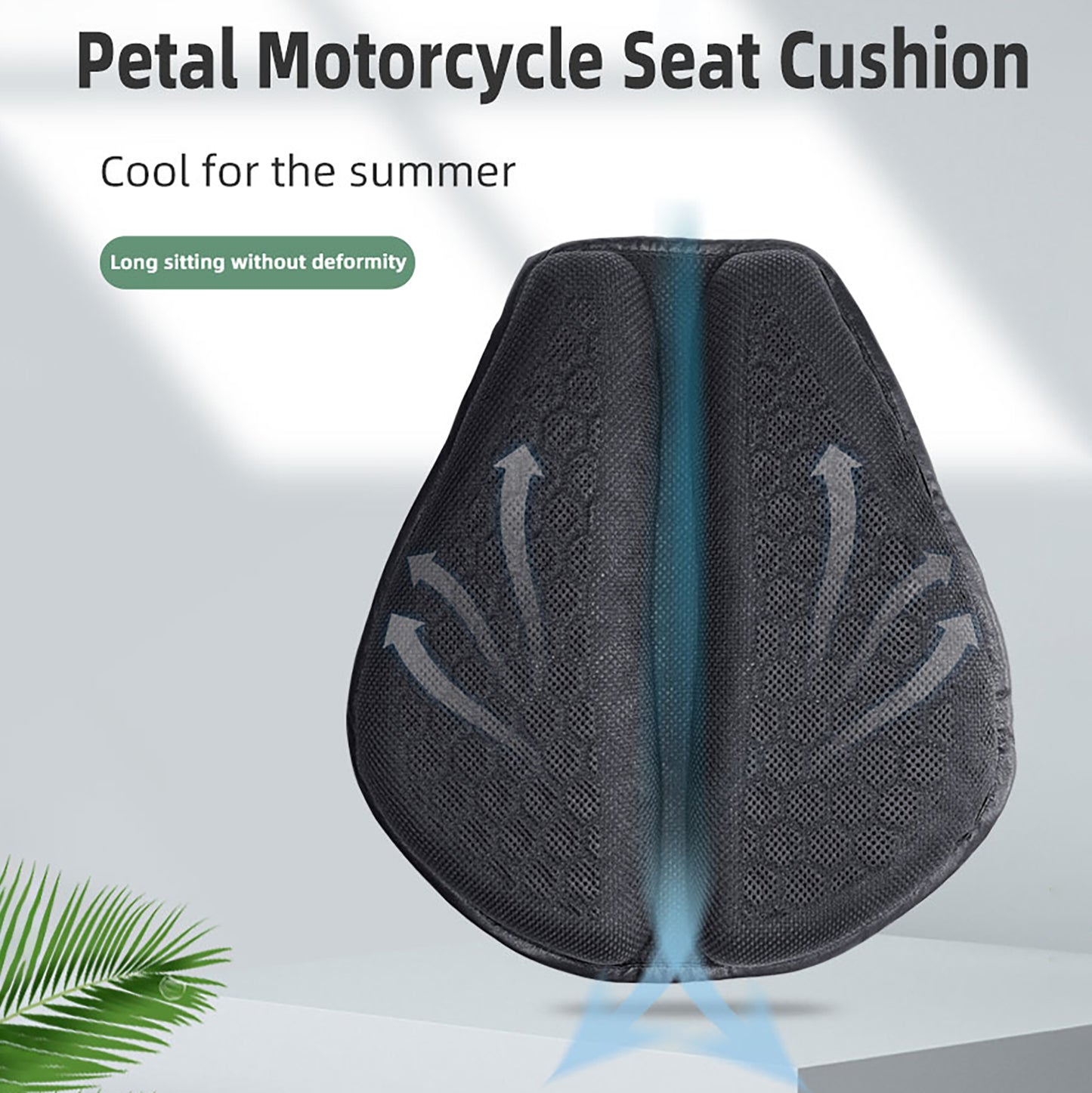 Cojín para motocicleta con absorción de impactos engrosado, resistente al sol y transpirable.