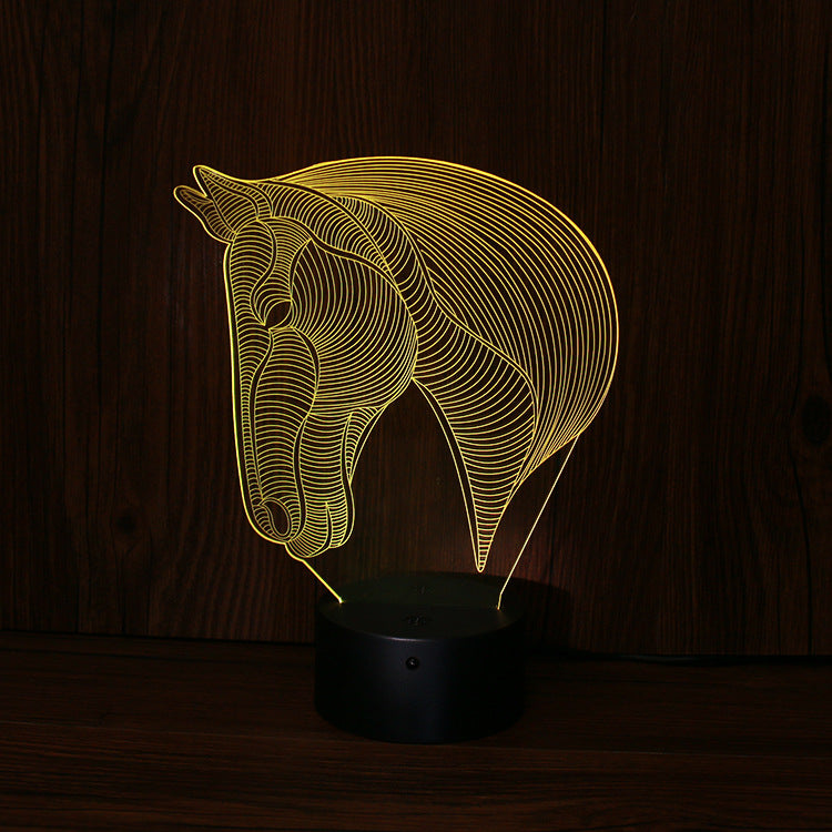 luces de noche LED de cabeza de caballo