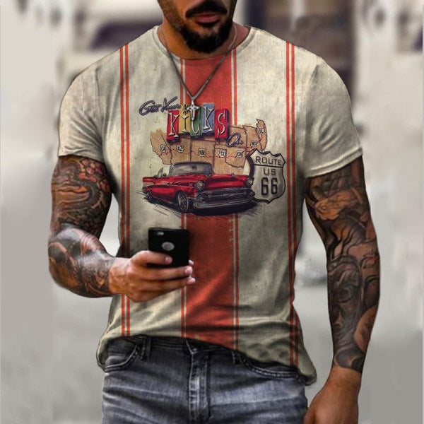 3D Digital Printing Street Fashion Men's Sports Short Sleeve