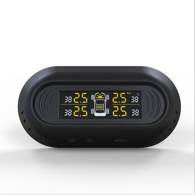 Car hidden tire pressure monitor External wireless solar tire pressure detection universal tire monitoring