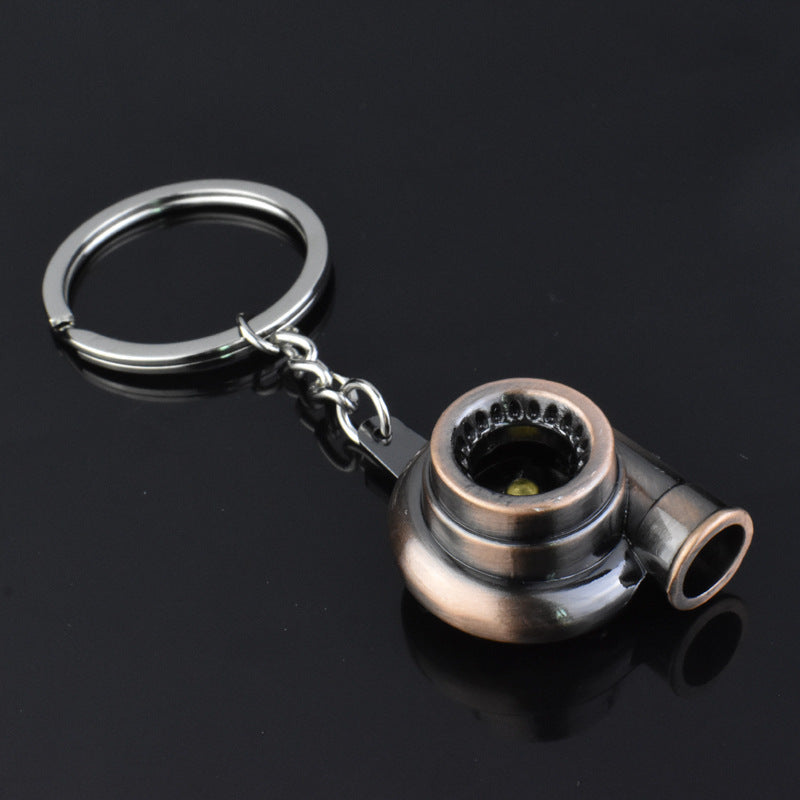 Creative Gift Car Modification Turbocharged Metal Keychain Blower Blower Key Ring Chain Ring Pendant