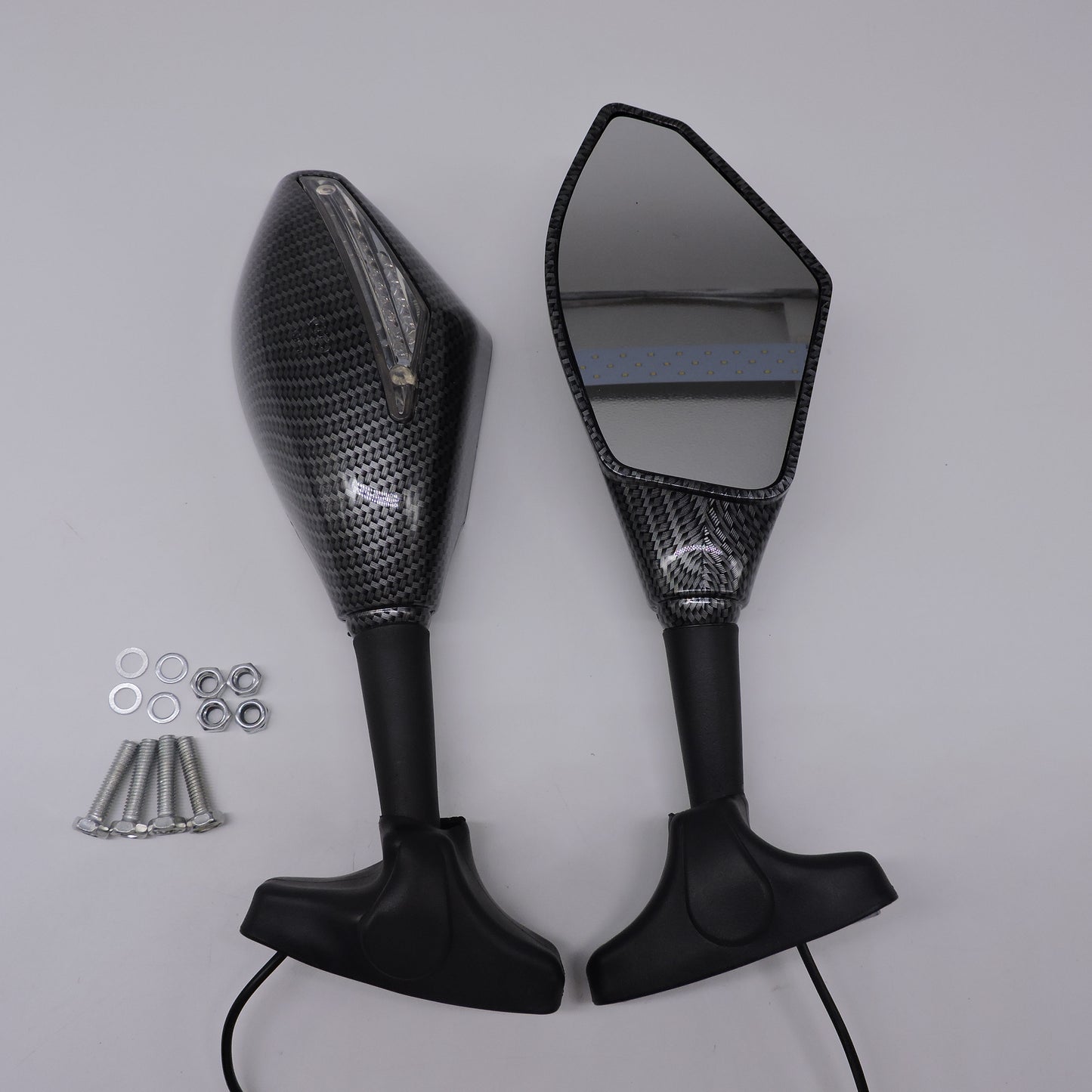 Espejo retrovisor de moto con luces