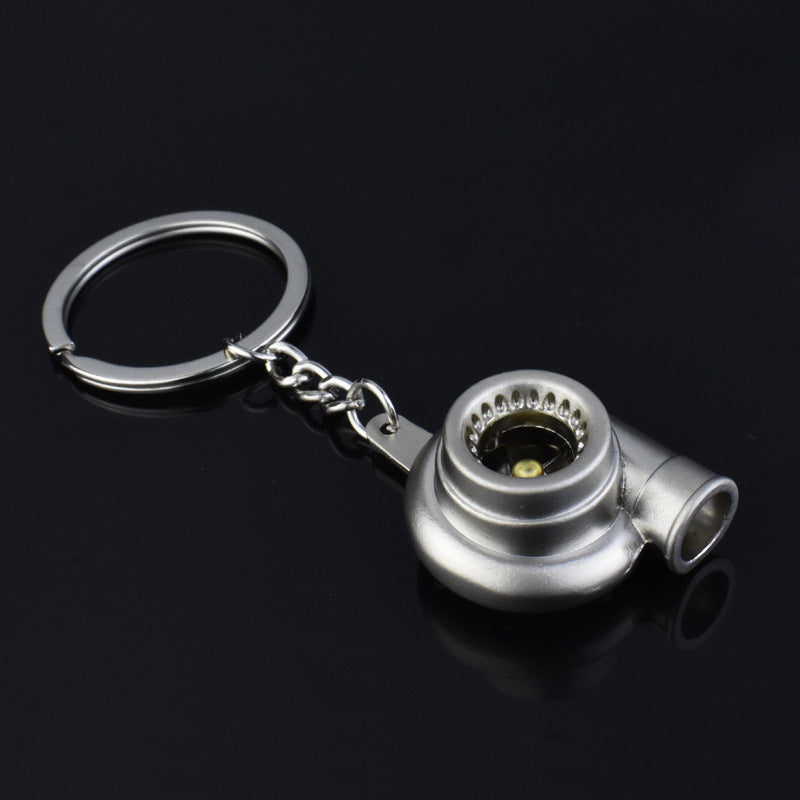 Creative Gift Car Modification Turbocharged Metal Keychain Blower Blower Key Ring Chain Ring Pendant