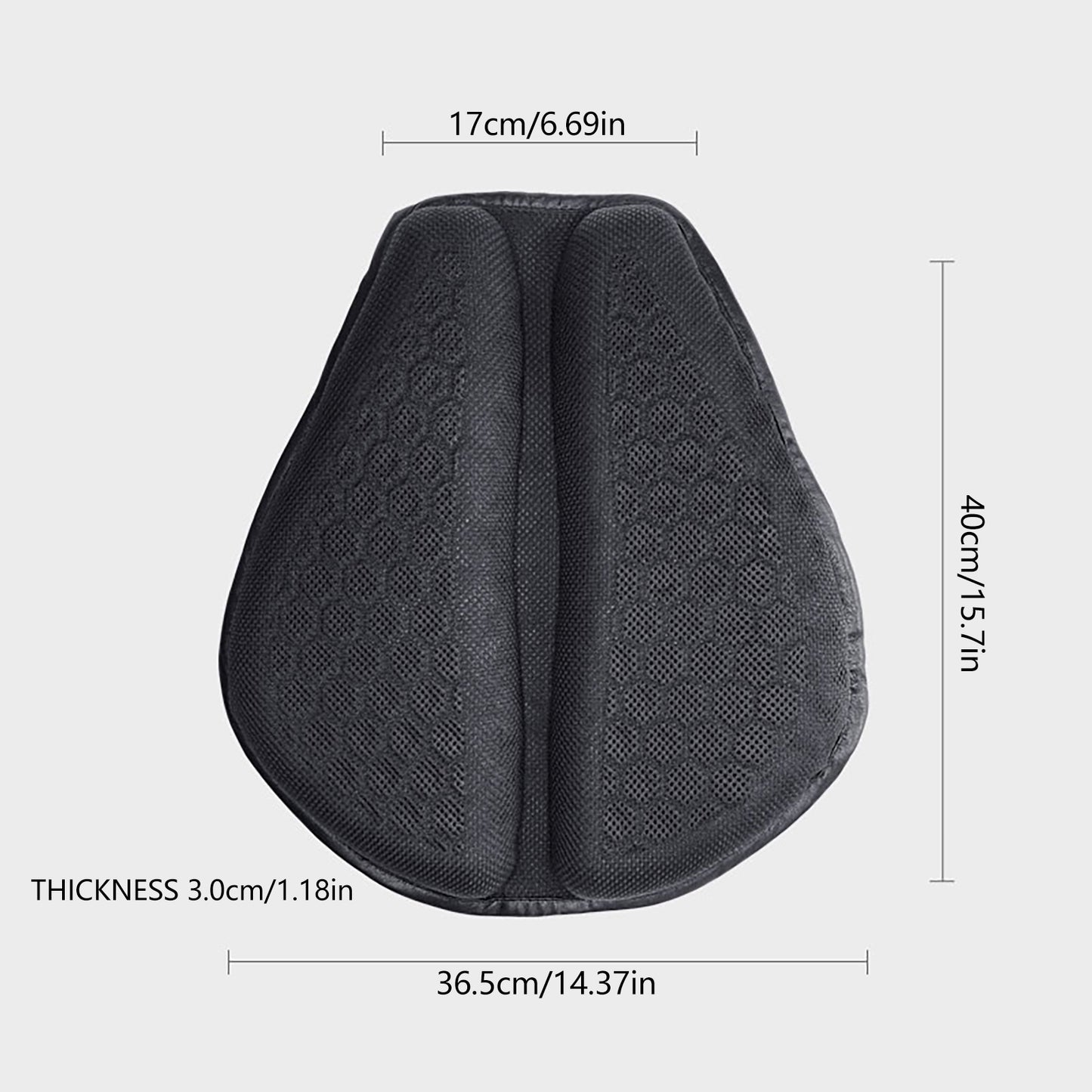 Cojín para motocicleta con absorción de impactos engrosado, resistente al sol y transpirable.