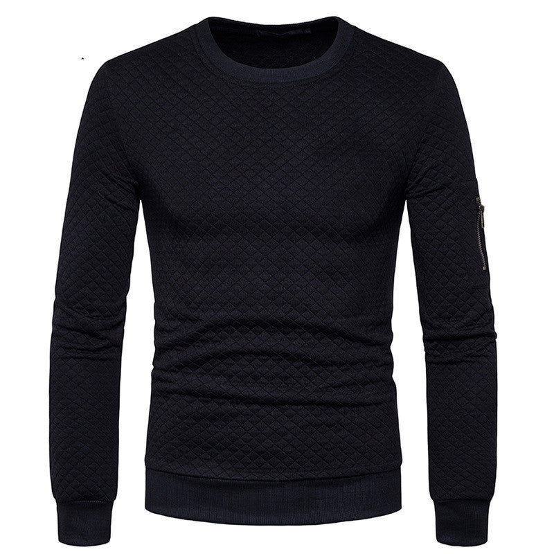 Men's Solid Color Slim Fit Pullover Sweatshirt