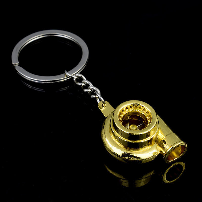 Creative Gift Car Modification Turbocharged Metal Keychain Blower Blower Key Ring Chain Ring Pendant
