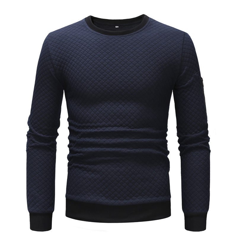 Men's Solid Color Slim Fit Pullover Sweatshirt