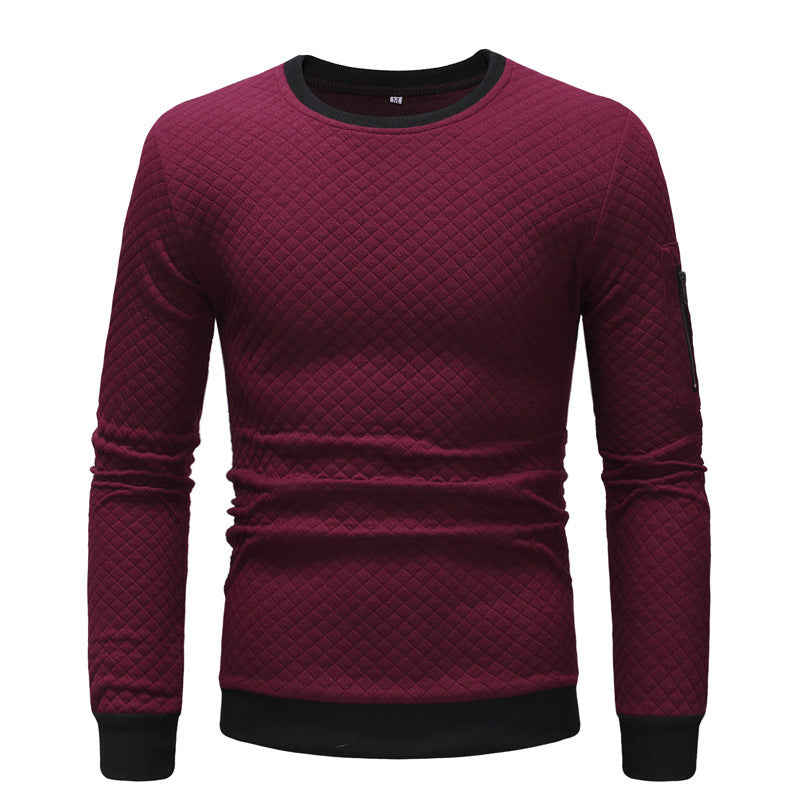 Men's Solid Color Slim Fit Pullover Sweatshirt
